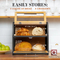 Double Large Bamboo Bread Storage Box with Cutting Board for Kitchen
