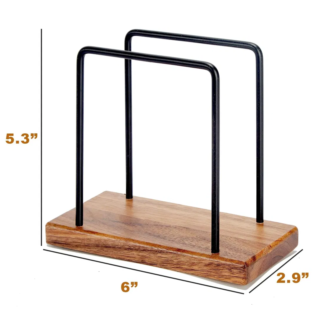 Acacia Wood Napkins Holder with Metal Wire for Table, Kitchen & Dining Room Dé Cor