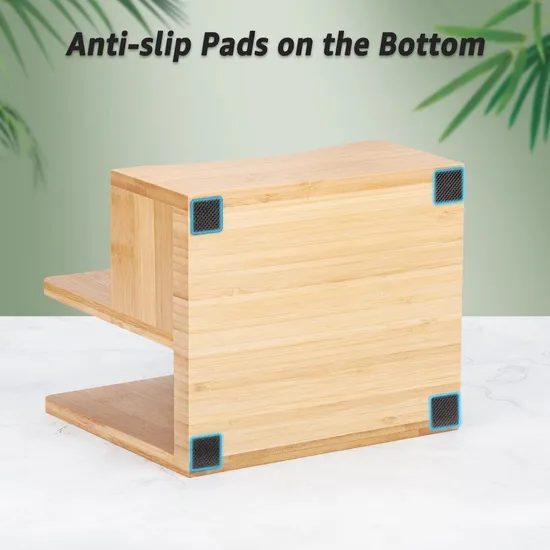 Bamboo Salt Pepper Napkin Holder Set for Kitchen Dining Table