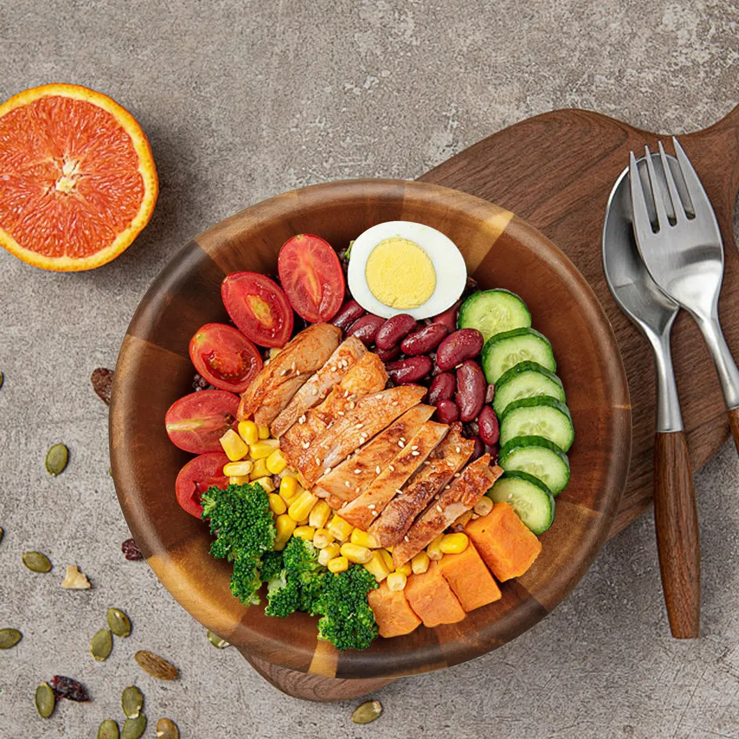 Wholesale Medium Size Acacia Wood Salad Bowl Fruit Bowl