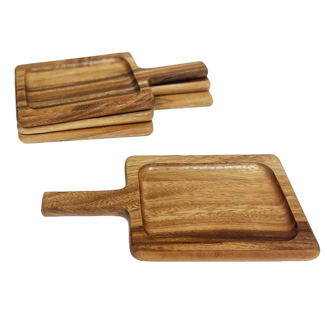 Laser-Engraved Acacia Wood Serving Board Custom Serving Tray with Handles