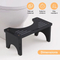 Durable Black Color Height - Increasing Bamboo Toilet Stool