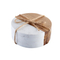 Stackable Storage Round Marble-Acacia Coasters Set for Minimalist Kitchens and Bars