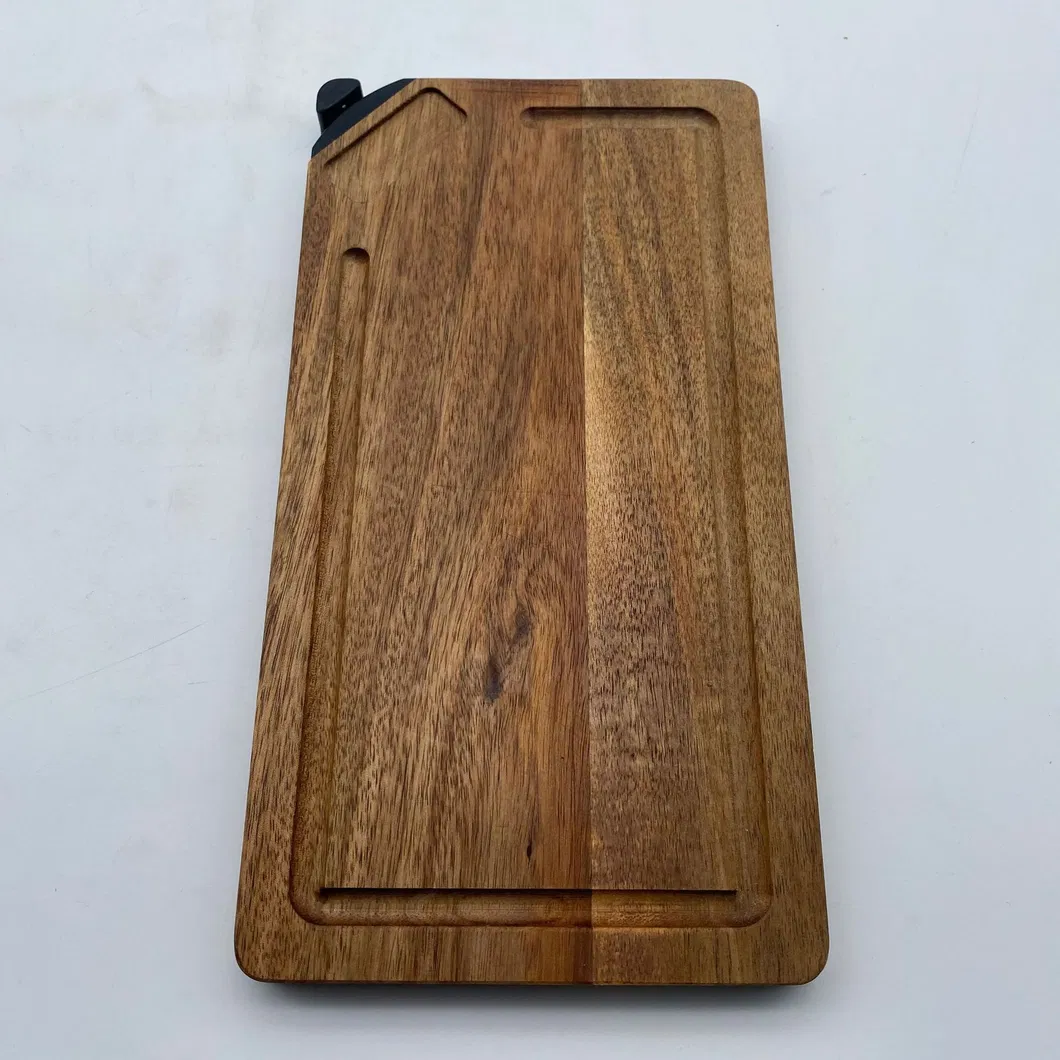 High Quality Custom Wholesale Kitchen Chopping Board Acacia Cutting Board with Sharpener