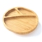 Elegant Round Bamboo 3 Serction Serving Plates with Suction for Baby Feeding