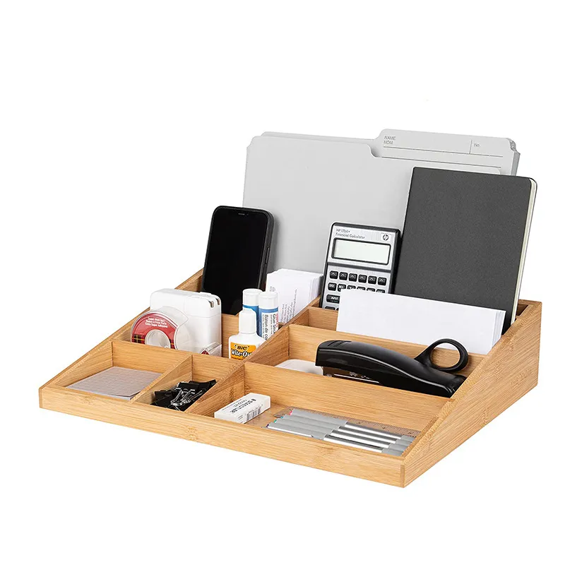 Desktop Bamboo Storage Organizer Storage Box for Office