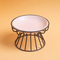 Metal High-Foot Neck-Protecting Ceramic Pet Water Bowl for Cats and Dogs