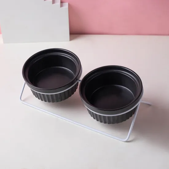 Black Ceramic Pet Feeding Bowl Food Bowl Snack Bowl for Home Use