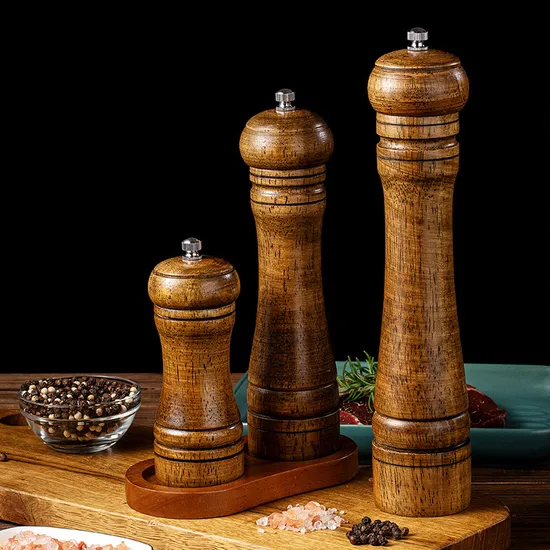 Durable Manual 5 - 8 - 10 - Inch Rubber Wood Pepper Seasoning Grinder
