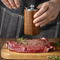 Hand-Cranked Acacia Wood Pepper Grinder Vase with Tray
