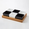 Hot Selling Ceramic Tableware Snack Appetizer Set Serving Plate with Wooden Bamboo Tray