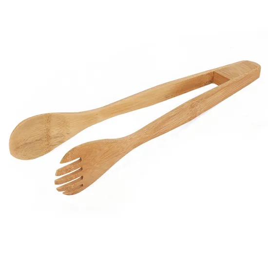 Bamboo Fork Spoon Salad Tongs for Kitchen