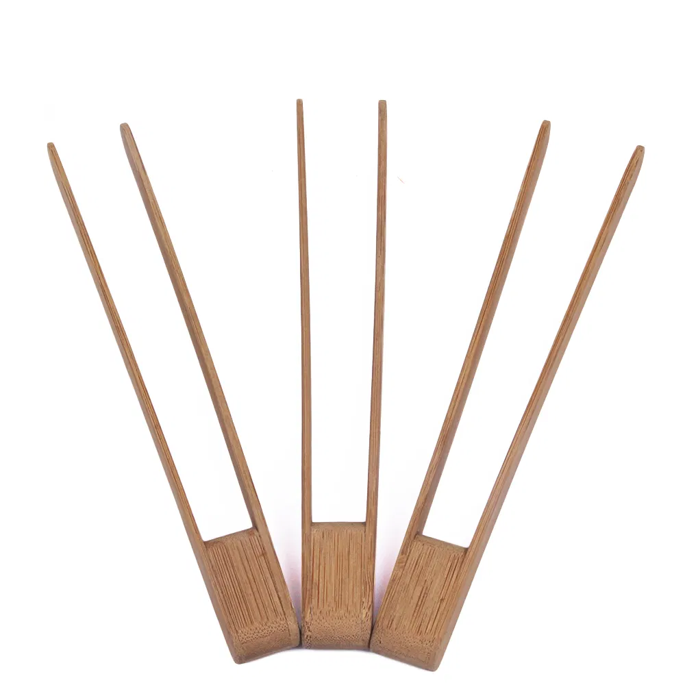 Bamboo Toast Tongs Set for Kitchen Cooking