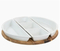 4 Piece Fine Ceramic Sectional Tray Set with Acacia Wood Base /Tray