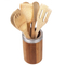Home Basics Bamboo Cooking Utensil Set with Holder