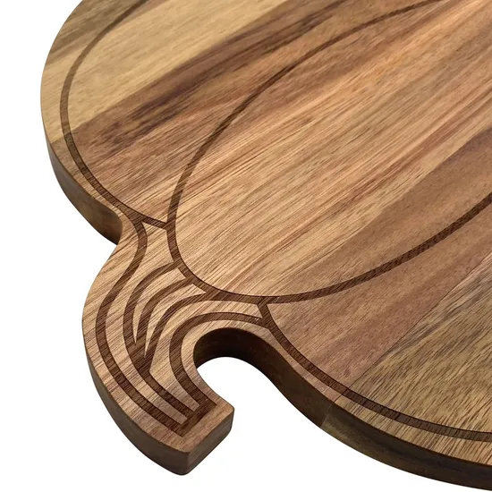 Pumpkin Shape Acacia Wood Cutting Board Serving Board for Kitchen