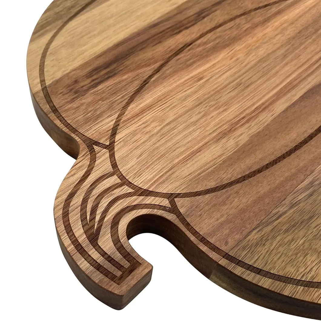 Pumpkin Shape Acacia Wood Cutting Board Serving Board for Kitchen