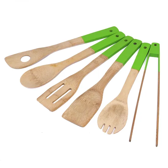 Wholesale Bamboo and Wood Kitchen Utensils Set of 6