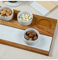 Acacia Wood Serving Board with Marble and 3 Ceramic DIP Cups