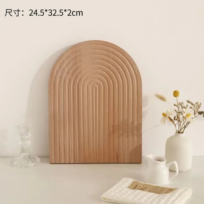 Wave Design Beech Wood Serving Tray Bread Cutting Board