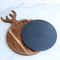 Christmas Round Acacia Wood and Slate Cheese Board