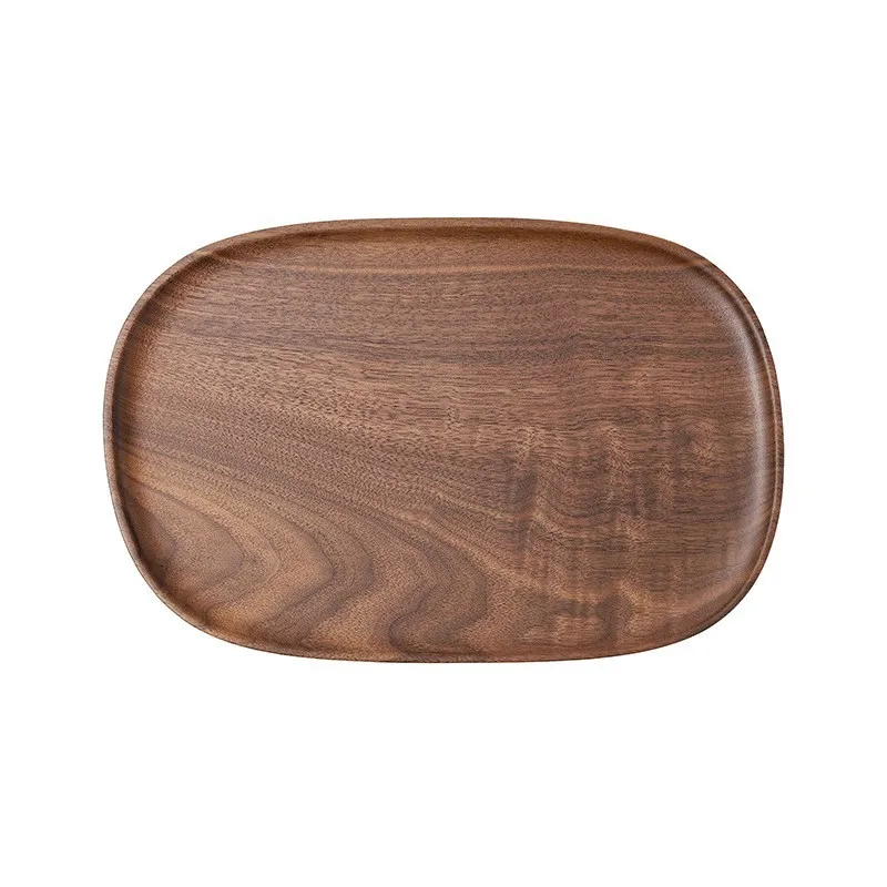 Custom Rectangular Round and Square Black Walnut Wooden Serving Tray / Dinner Plate