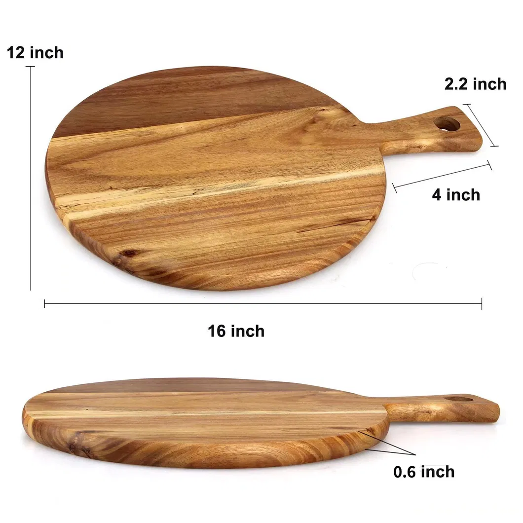Hot Selling Round Acacia Serving Board for Pizza Fruit Charcuterie