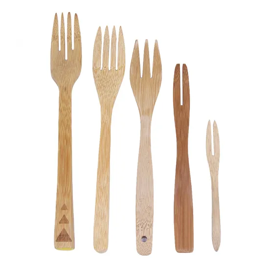 Bamboo Baby Camping Fork with Colorful Handle