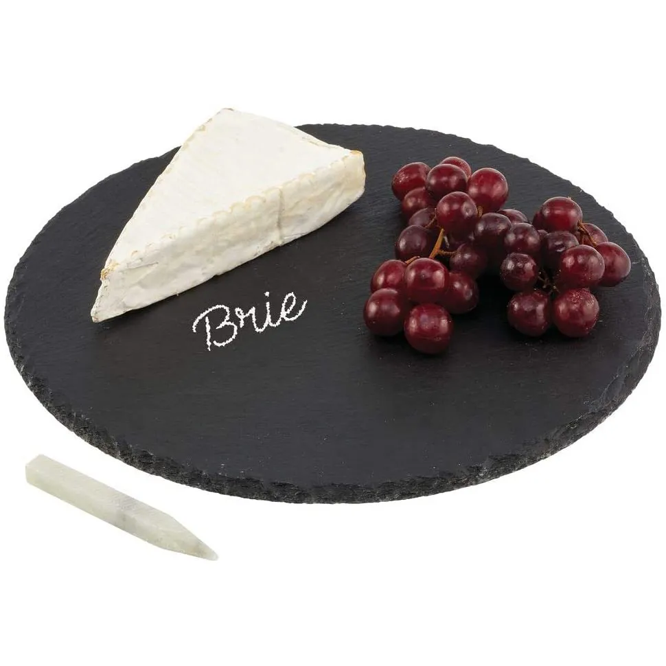 Round Shape Slate Serving Board for Snack / Cheese / Meat