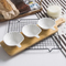3-Piece Creative Ceramic Dish Plates with Bamboo Tray for Snacks/Nuts/Desserts