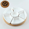 Rotating Ceramic Divided Serving Dish Bamboo Lazy Susan for Restaurant Fruit Appetizers