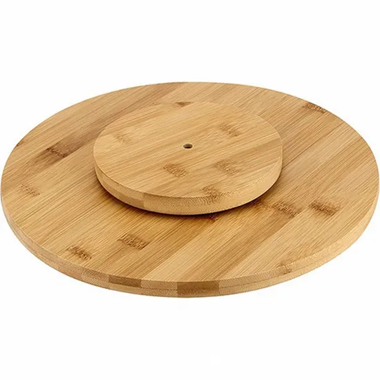 Rustic Round Roatating Bamboo Lazy Susan for Serving Fruit / Cake