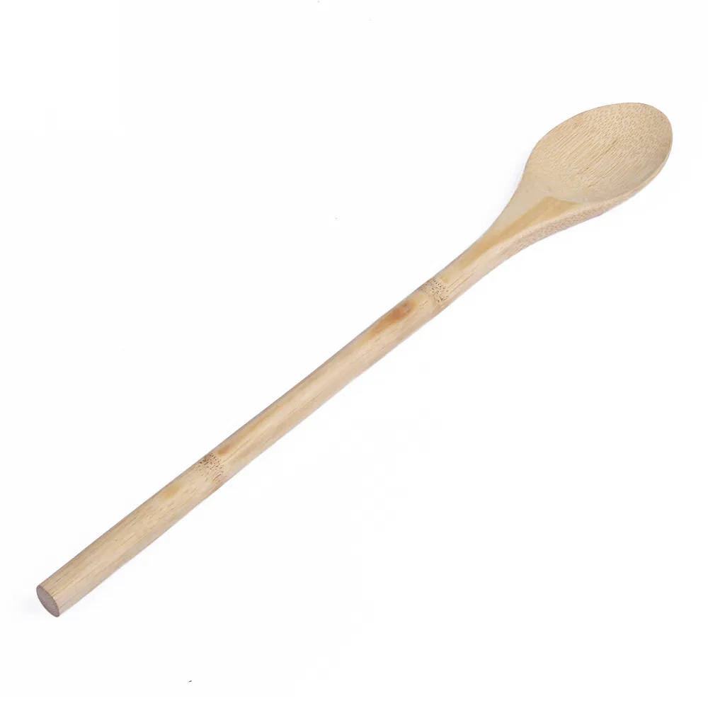 Long and Round Handle Bamboo Coffee Spoon