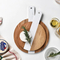 Chic Black Marble Wood Cheese Serving Tray with Handles