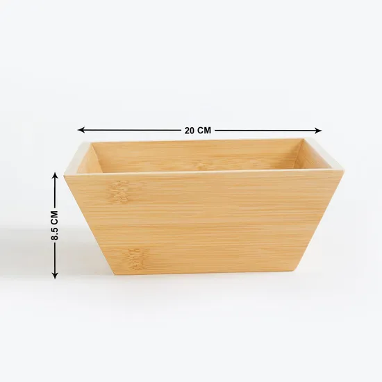 Square Shape Bamboo Salad Bowl Serving Bowl for Kitchen
