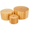 3 Piece Round Bamboo Food Display Riser Set Salad Bowl Set