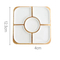 Microwave & Dishwasher Safe Divided Ceramic Dishes with Rotatable Bamboo Serving Base