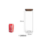 Clear Decorative Glass Organizer Bottle Canister Pantry Jar with Air Tight Wooden Lid