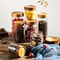 Different Size Glass Fruit Storage Jars with Acacia Wooden Screw Lids