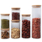 Borosilicate Glass Storage Jar with Bamboo Lid for Nut Cookie Biscuits Candy Coffee Food Packaging