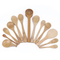 Heart Shape Acacia Wood Serving Spoon Set of 2 with Round Handle