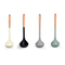 Hanging Non-Stick Silicone Spatula and Soup Ladle with Wooden Handle for Kitchen Cooking