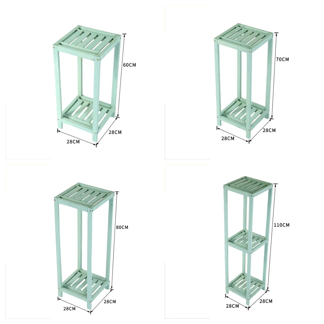 Three - Layer or Tour - Layer Square Wooden Flower Display Rack for Living Room
