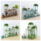 Three - Layer or Tour - Layer Square Wooden Flower Display Rack for Living Room