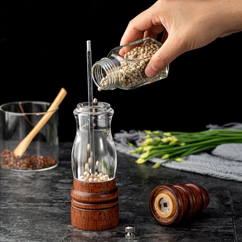 Lighthouse - Shaped Versatile Solid Wood Manual Pepper Grinder Pepper Mill for Home