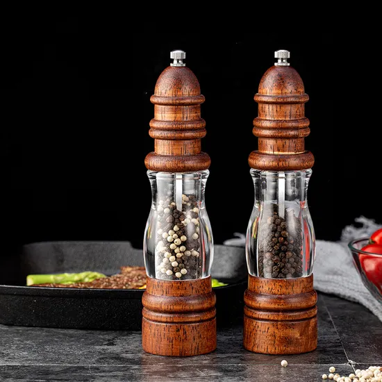 Lighthouse - Shaped Versatile Solid Wood Manual Pepper Grinder Pepper Mill for Home