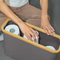 Water-Proof Grey Color Toilet Paper Holder with Bamboo Lid