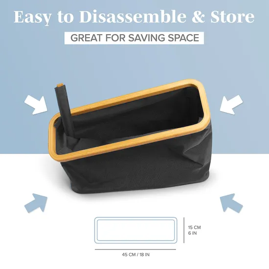 Stackable & Foldable Bathroom Toilet Paper Organizer with Bamboo Lid