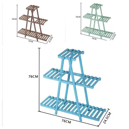 3-Layer Multi-Function Wooden Flower Rack Plant Stand Flower Shelf for Indoor Outdoor Display