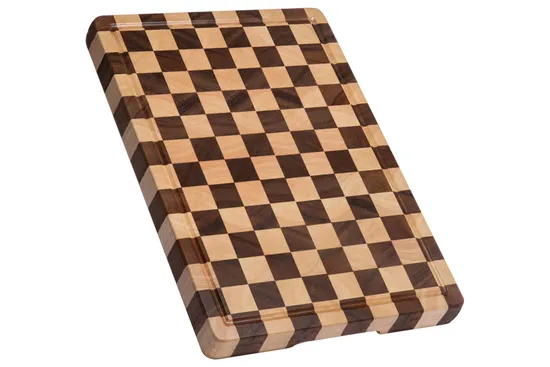 End Grain Rubber Wood Vegetable and Fruit Cutting Board for Kitchen